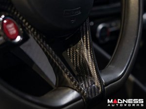 Alfa Romeo Giulia Steering Wheel Trim - Carbon Fiber - Main Center Trim Piece - Pre '20 Models Alfa Romeo Giulia Steering Wheel Trim - Carbon Fiber - Main Center Trim Piece - Pre '20 Models